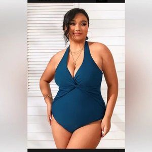 Cupshe Portofino Escape Twist Front Halter Swimsuit